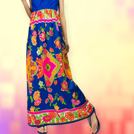 60's Flower Power Maxi Dress