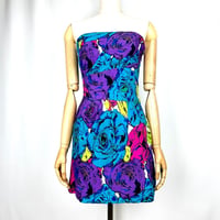Silk Strapless Rose Mini Dress