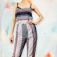80’s Striped Sleeveless Jumpsuit