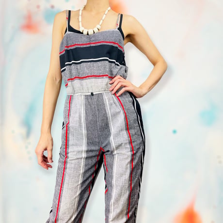 80’s Striped Sleeveless Jumpsuit