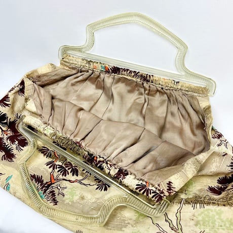 30’s Art Deco Hand Bag With Lucite Handle