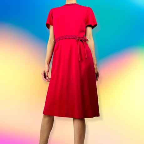 60’s Hot Pink Fuchsia Knit Dress