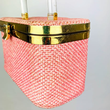 60's Pink Box Bag with Lucite Handle