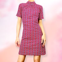 60’s High Neck Anchor Knit Mini Dress