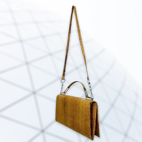 70’s Brown Snake Skin Clutch Bag