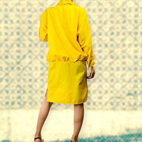 80’s Sporty Yellow Drawstring Dress