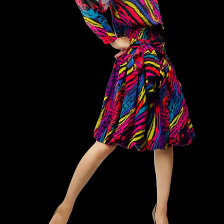 80s Deadstock Animal Print Boho Dress by Diane Freis