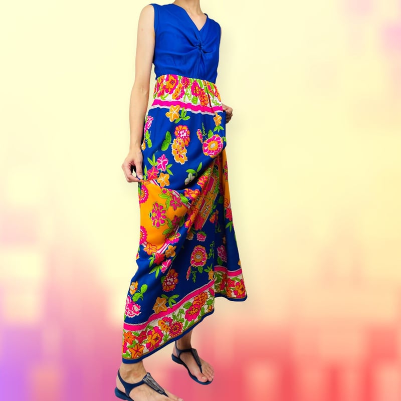 60's Flower Power Maxi Dress | 78 Records & Vin