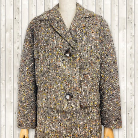 50's Brown Tweed Skirt Suit
