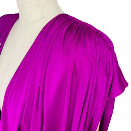 Grecian  Drape Dress Fuchsia and black