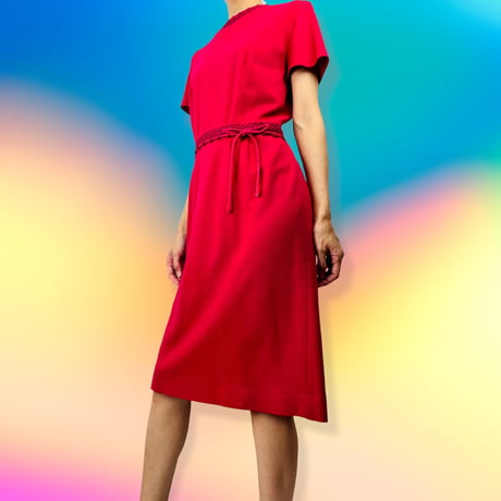 60’s Hot Pink Fuchsia Knit Dress