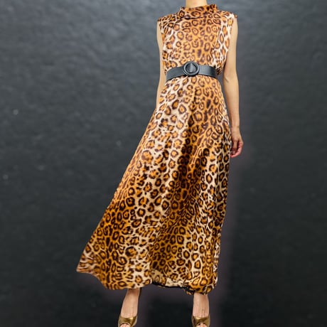 70's Leopard Print Maxi Dress