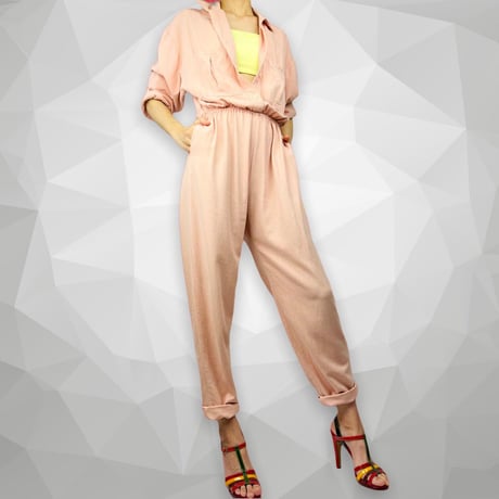 80’s Peach Jumpsuit