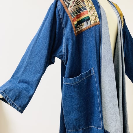 80’s Funky Denim Swing Coat