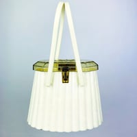 50's White Scalloped Lucite Bag