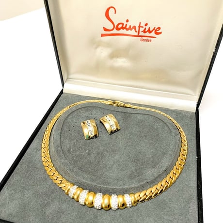 Gold Necklace and Earrings