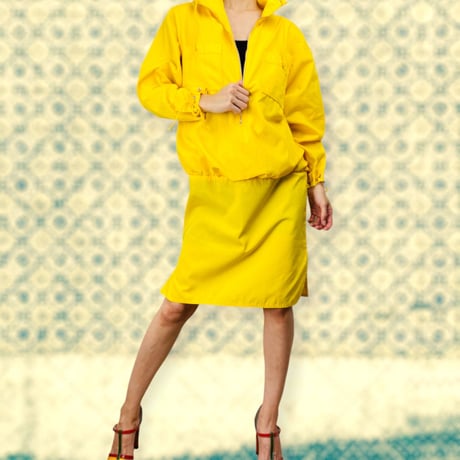 80’s Sporty Yellow Drawstring Dress