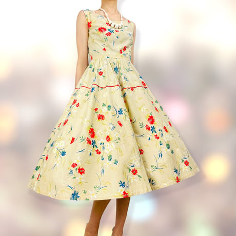 50’s Multicolor Floral Dress
