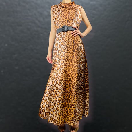 70's Leopard Print Maxi Dress
