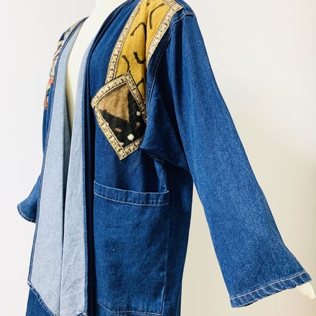 80’s Funky Denim Swing Coat