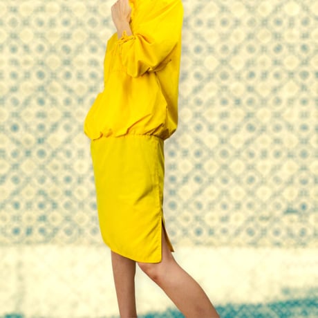 80’s Sporty Yellow Drawstring Dress