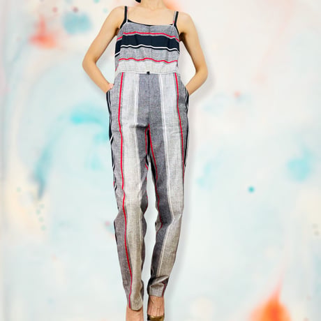 80’s Striped Sleeveless Jumpsuit