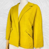 50's Mustard Yellow Raw Silk Crop Blazer Jacket