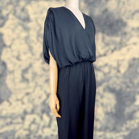 80’s Black Draped Jumpsuit