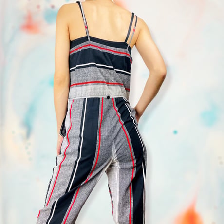 80’s Striped Sleeveless Jumpsuit