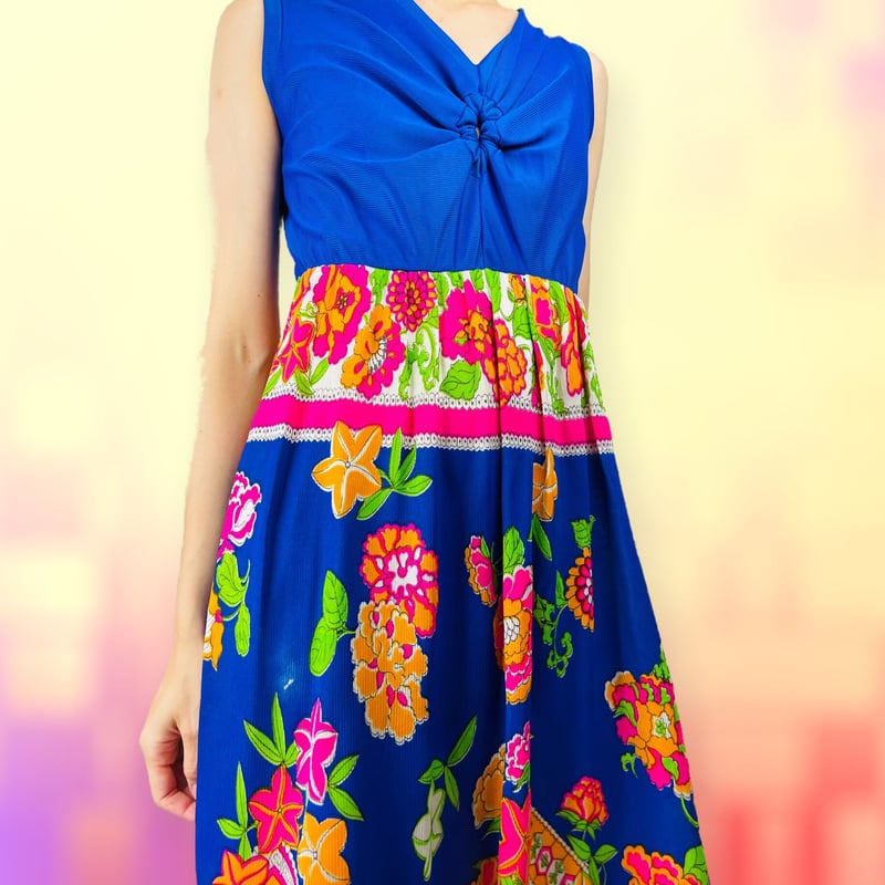 ワンピース Flower vintage dress Vintage Flower Pattern Dress（ヴィンテージ 花柄ワンピース
