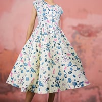 50's Novelty Print Fit & Flare Dress