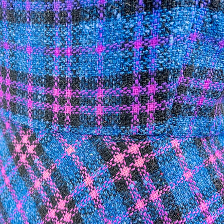 50’s Blue & Multicolor Plaid Midi Dress