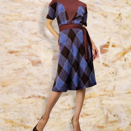 40’s Purple and Brown Gingham Dress