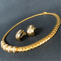 Gold Necklace and Earrings