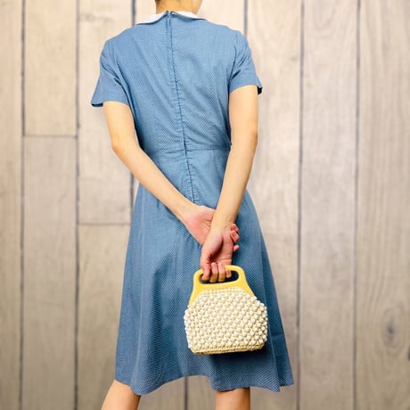 60’s Blue Swiss Dot Dress