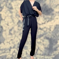 80’s Black Draped Jumpsuit