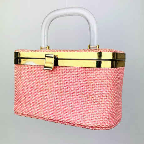 60's Pink Box Bag with Lucite Handle