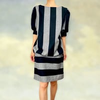 Wool stripe drop waist dress
