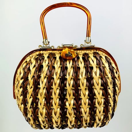 60’s Basket Bag with Lucite Handle
