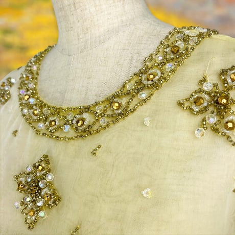 50’s Couture Opera Silk Shantung Embellished