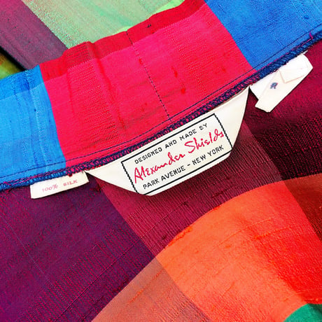 50's ALEXANDER SHIELDS Silk Plaid Duster Coat