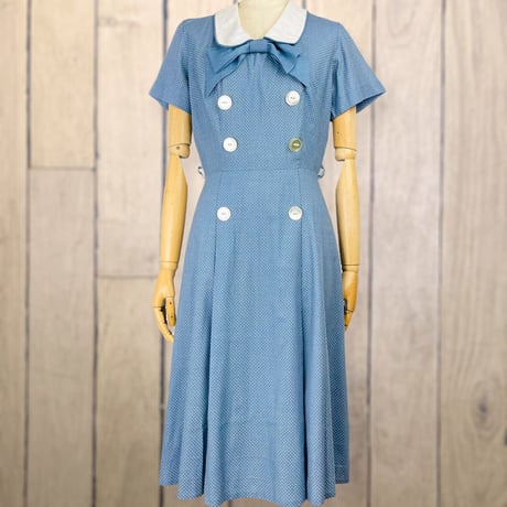 60’s Blue Swiss Dot Dress
