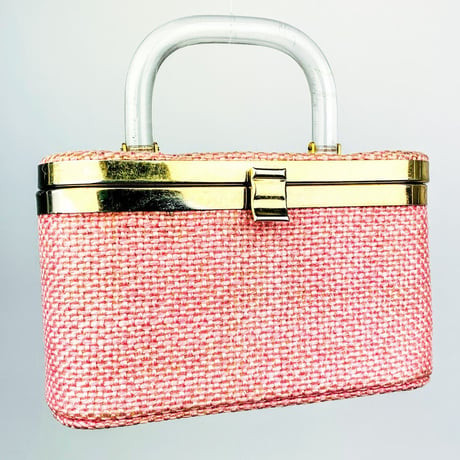 60's Pink Box Bag with Lucite Handle