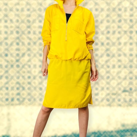 80’s Sporty Yellow Drawstring Dress