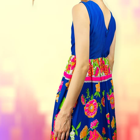 60's Flower Power Maxi Dress