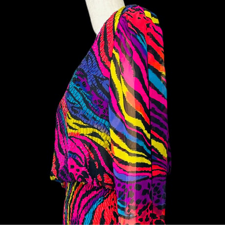 80s Deadstock Animal Print Boho Dress by Diane Freis