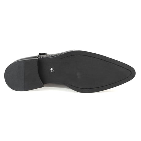 リザード型押し切替ドレスシューズ(ブラック)