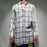 オンブレチェックオーバーシャツL/S(ブルーチェック)