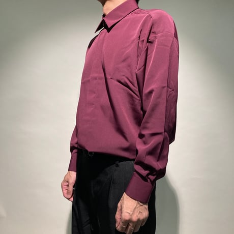 3wayリラックスドレスシャツ(ワインレッド)