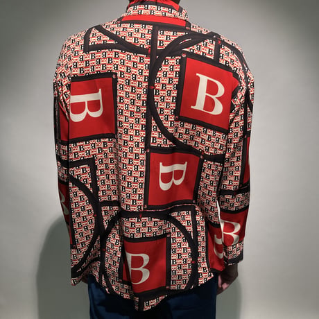 Bロゴ総柄シャツ(レッド)